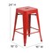Flash Furniture 24" Red Metal Stool-Red Poly Seat CH-31320-24-RED-PL2R-GG - alternate 6